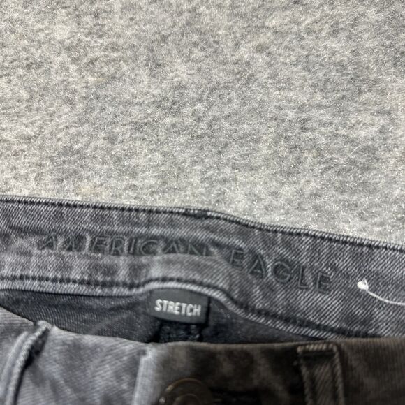 American‎ Eagle Stretch Women's Curvy Mom Jeans Size 00 Black Dark Wash Denim - Picture 9 of 11